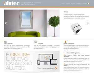 Home page del nuovo sito Alutec